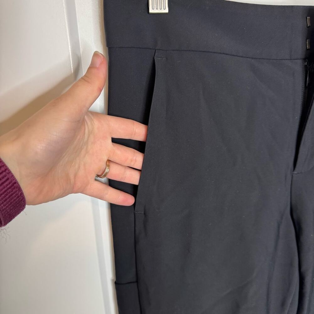 Athleta Stellar Crop Trouser Black Split Hem High Rise Size 10 Tall - Picture 4 of 7